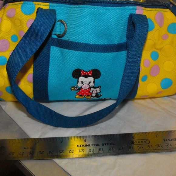 Barrel Duffle Bag Tote Mini Minnie Mouse Polka Dot - Picture 1 of 6
